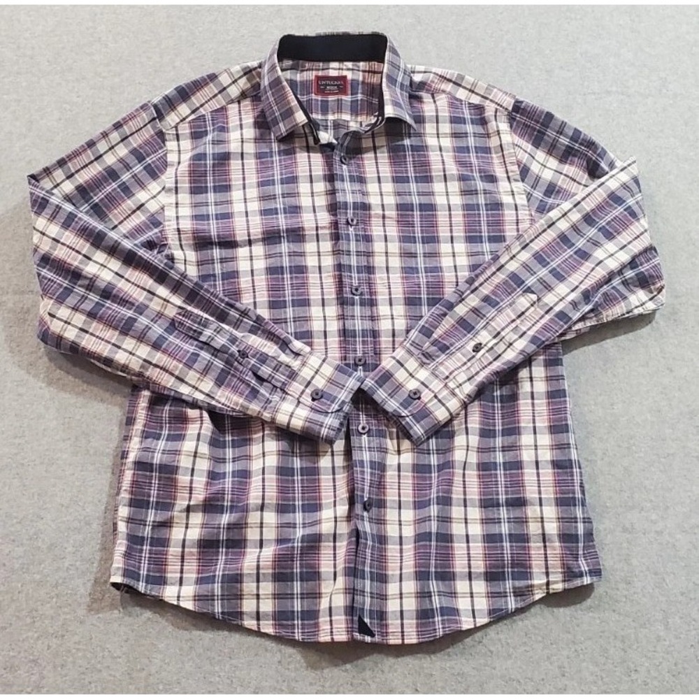 UNTUCKit Men's Billecart Shirt‎ Size M, Plaid, Button-Up